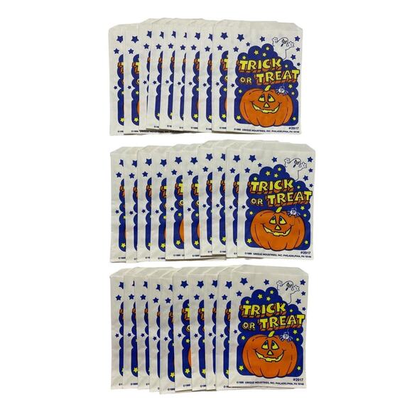 Vintage Halloween Trick or Treat Bags - Set of 30 - 1988 Unique Industries #2917 - Picture 3 of 5